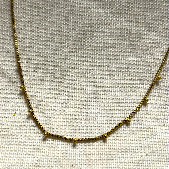 Madewell Fine Dot Satellite Station Chain Necklace Box Chain - Picture 8 of 9